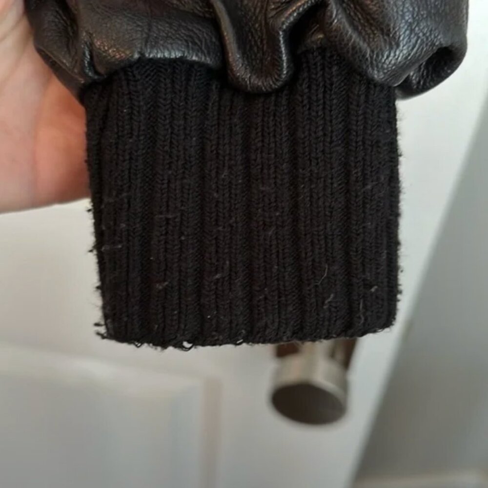 Mike & Chris Black Leather Jacket with Hood - Picture 5 of 11